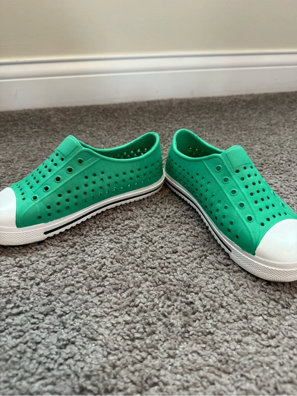 Crew Cuts Slip-On Water Shoes in Green and White